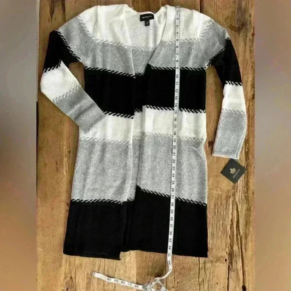 NWT Stitch Fix Fortune + Ivy Adeline Cardigan Open Front~gray, black,& white~XS - Picture 8 of 8